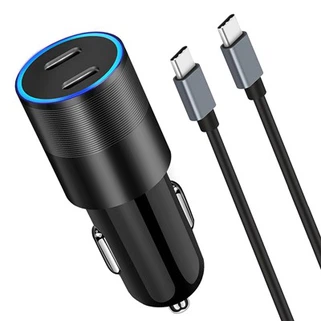 Ikki USB C bilan 20W DC avtomobil zaryadlovchi